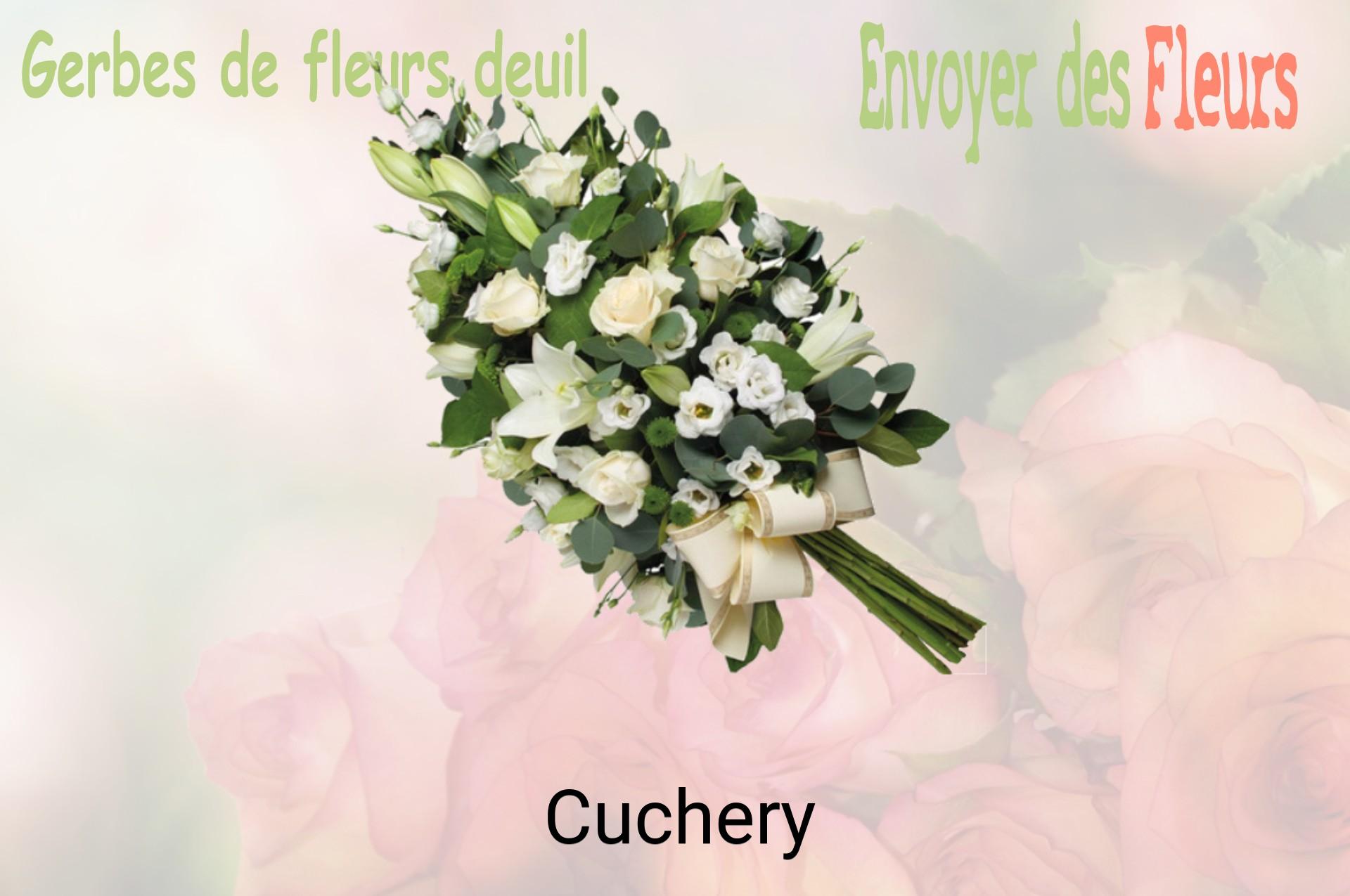 Gerbe de fleurs de deuil livrée à Cuchery